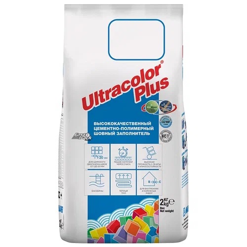 MAPEI mapei ultracolor plus №119 серый лондон 2 кг затирка для швов