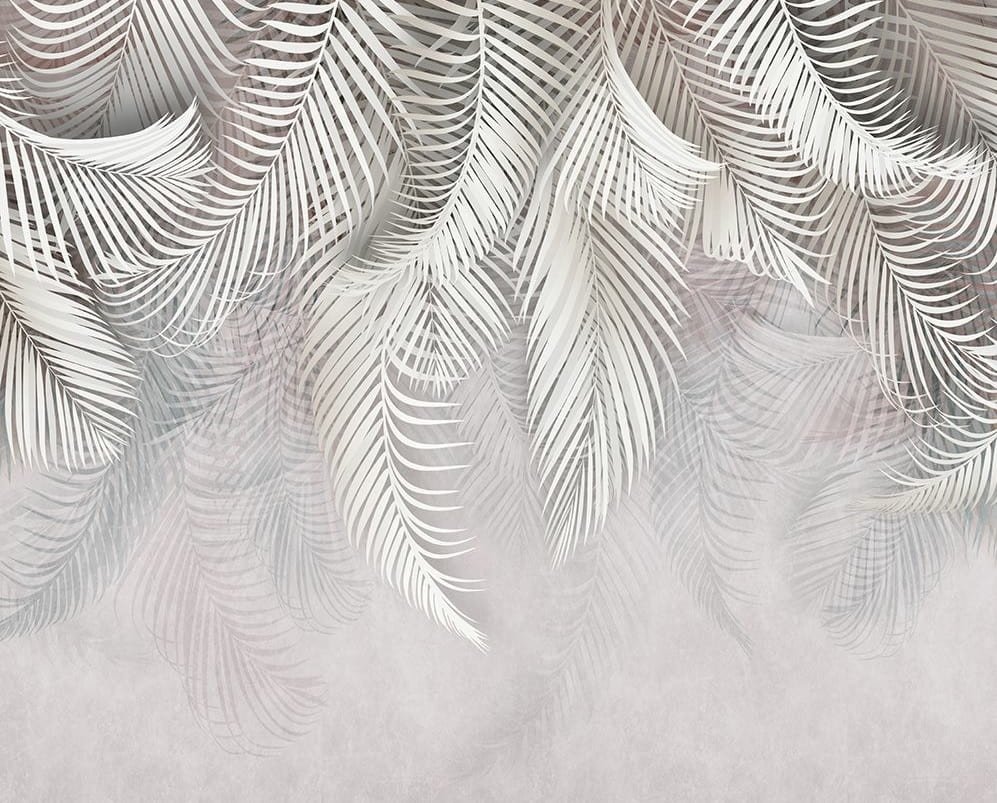 ТР-053  3D Фотообои "Роскошные пальмовые ветви" Материал Песок (300*270)