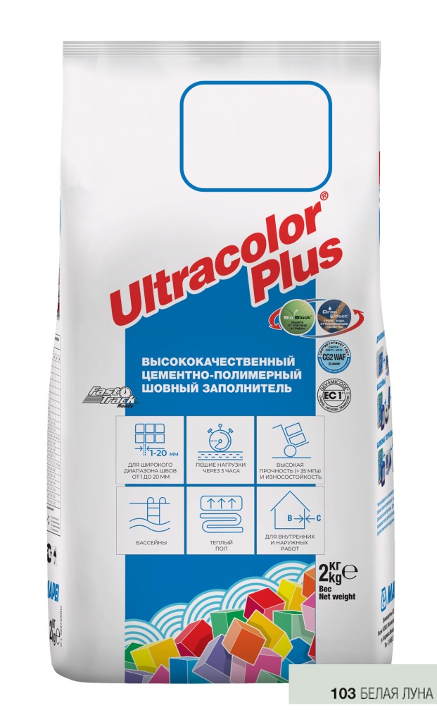 MAPEI mapei ultracolor plus №103 затирка белая луна  затирка для швов 2 кг