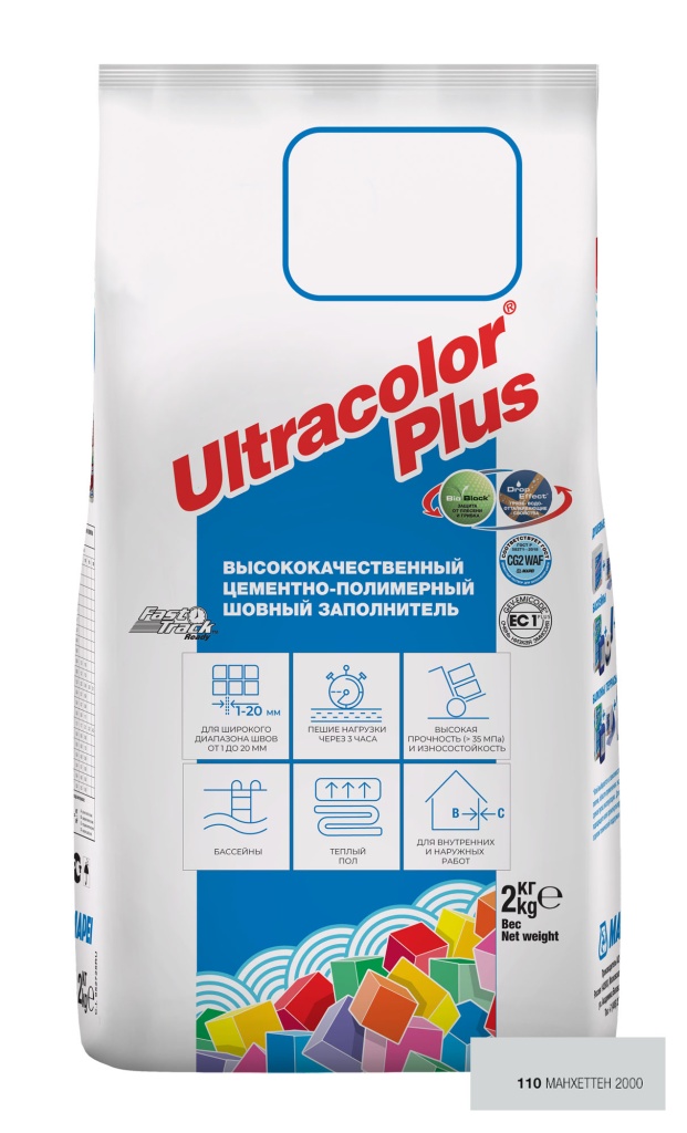 MAPEI mapei ultracolor plus №110 манхэттэн 2000 2 кг затирка для швов