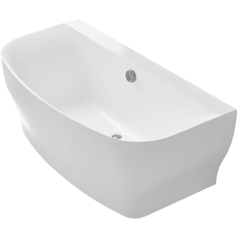 BELBAGNO акриловая ванна belbagno bb74-1650, 1650*780*590в комплекте со сливом-переливом цвета хром 