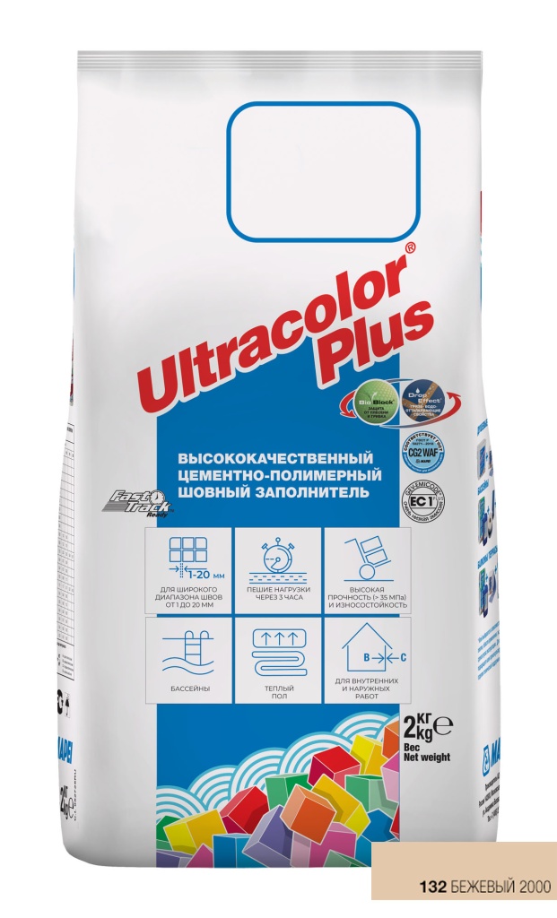 MAPEI mapei ultracolor plus №132 бежевая 2000 2 кг затирка для швов