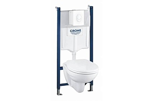 GROHE 3911700 solido 5 в 1, инсталляция с подвесным унитазом, сиденьем с крышкой и панелью смыва skate air