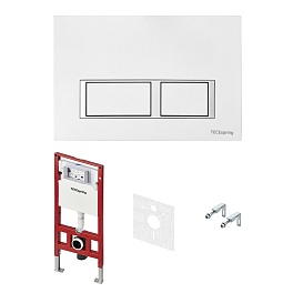 TECEspring tecespring комплект для установки подвесного унитаза с прямоугольной  панелью смыва , белая глян.
