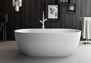 BELBAGNO bb70-1500-800 отдельностоящая овальная акриловая ванна в комплекте со сливом-переливом цвета хром