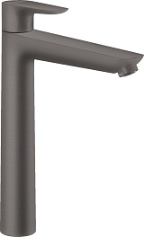 HANSGROHE 71716340 talis e смеситель для раковины 240, однорычажный, со слив. гарнитуром, шлиф черный хром