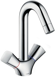 HANSGROHE 71222000 hg e logis смеситель для раковины с двумя рукоятками, с донным клапаном, хром